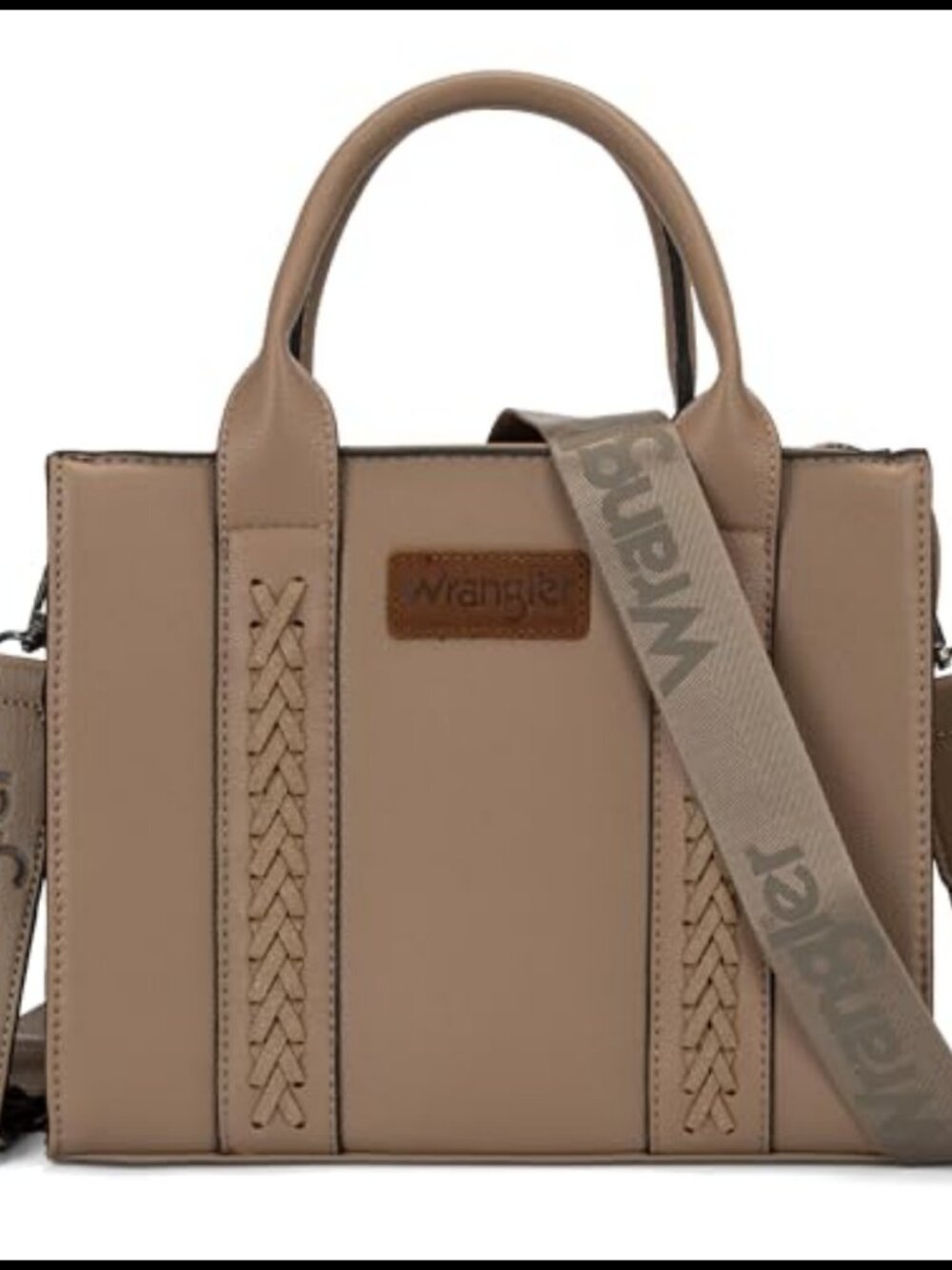 Whipstitch Satchel Tote Bag with Adjustable Crossbody Strap